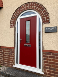 PVCu arch framed solid timber core composite door from Comp Door