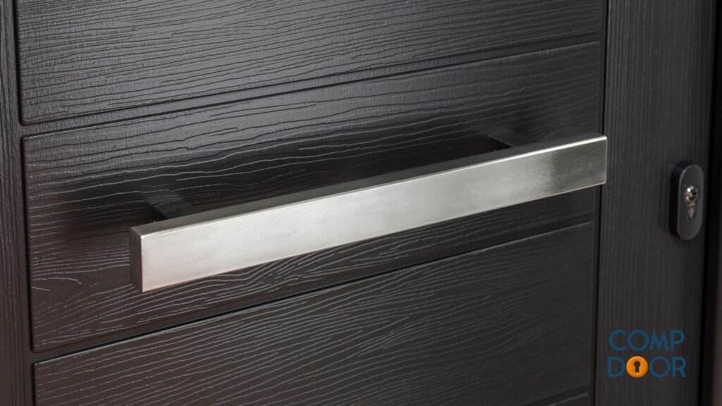 composite door with silver hardware